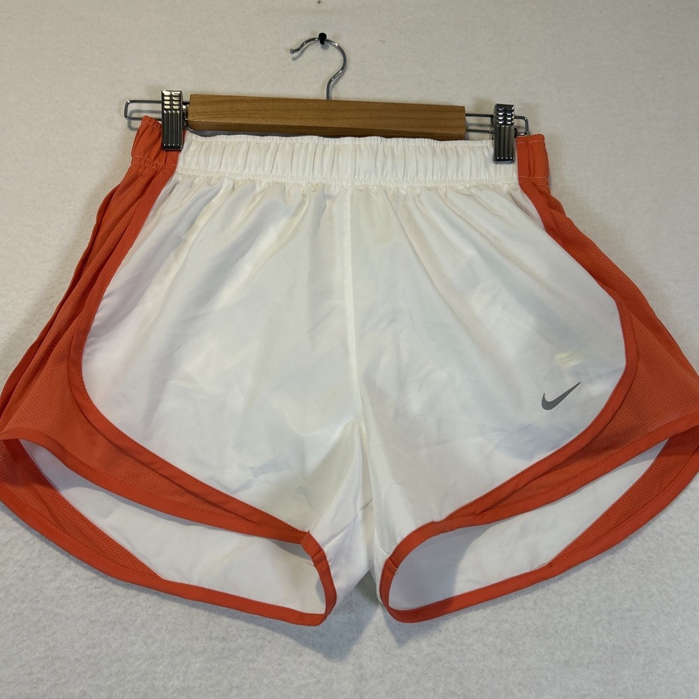 Nike Tempo Womens Running Shorts White Coral Dri-Fit Brief Lined HM6096-101 S